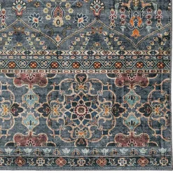 Kirklands Home Area Rugs|Teal and Ivory Grant Washable Area Rug, 5x7 Blue