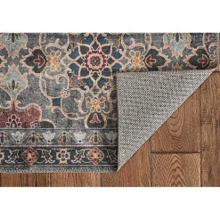 Kirklands Home Area Rugs|Teal and Ivory Grant Washable Area Rug, 5x7 Blue