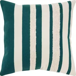 Online Teal and Ivory Ozzy Striped Pillow Pillows