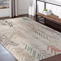 Kirklands Home Area Rugs|Teal and Pink Arrows Area Rug, 5x7