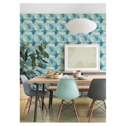 Kirklands Home Wall Murals & Wallpaper|Teal Bohoemian Jungle Peel & Stick Wallpaper
