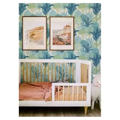 Kirklands Home Wall Murals & Wallpaper|Teal Bohoemian Jungle Peel & Stick Wallpaper