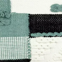 New Teal Braided Color Block Lumbar Pillow Pillows