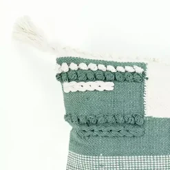 New Teal Braided Color Block Lumbar Pillow Pillows