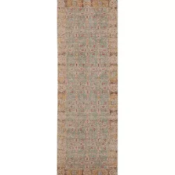 Kirklands Home Area Rugs|Teal Eaton Bordered Runner Blue