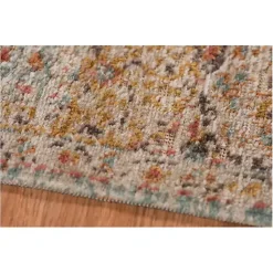 Kirklands Home Area Rugs|Teal Eaton Bordered Runner Blue