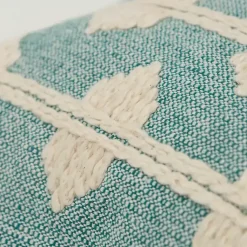 Best Teal Heathered Embroidered Diamond Throw Pillow Pillows