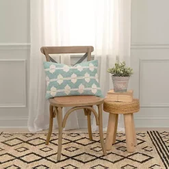 Best Teal Heathered Embroidered Diamond Throw Pillow Pillows