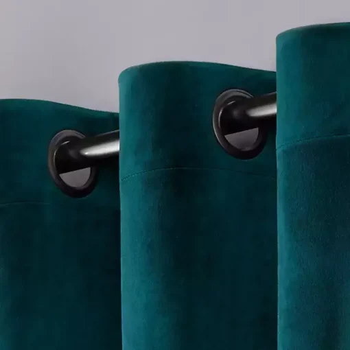 Kirklands Home Curtains & Drapes|Teal Heavyweight Velvet Curtain Panel Set, 84 in.
