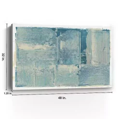 Kirklands Home Canvas Art|Teal Linework Canvas Art Print Blue