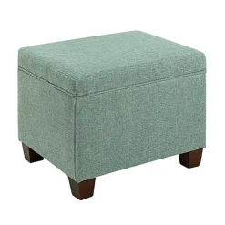 Kirklands Home Benches & Ottomans|Teal Madison Storage Ottoman Blue