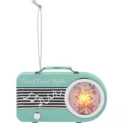Hot Teal Mini Radio LED Christmas Ornament Christmas Ornaments