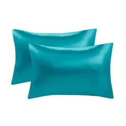 Kirklands Home Bed Sheets|Teal Satin Standard 2-pc. Pillow Case Set Blue