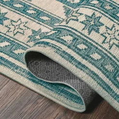 Kirklands Home Area Rugs|Teal Seraz Washable Area Rug, 3x5