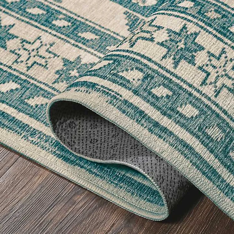 Kirklands Home Area Rugs|Teal Seraz Washable Area Rug, 3x5