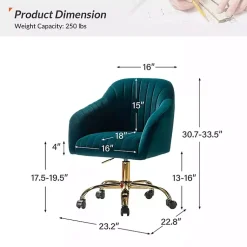 Kirklands Home Office Furniture|Teal Velvet Swivel Jacyln Office Chair Blue