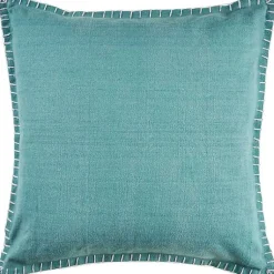 Outlet Teal with Embroidered Edge Pillow, 24 in. Pillows