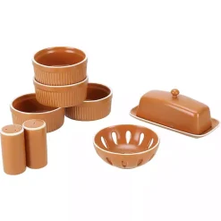 Kirklands Home Kitchen Accessories|Tempo Terracotta 7-pc. Countertop Accessory Set Brown