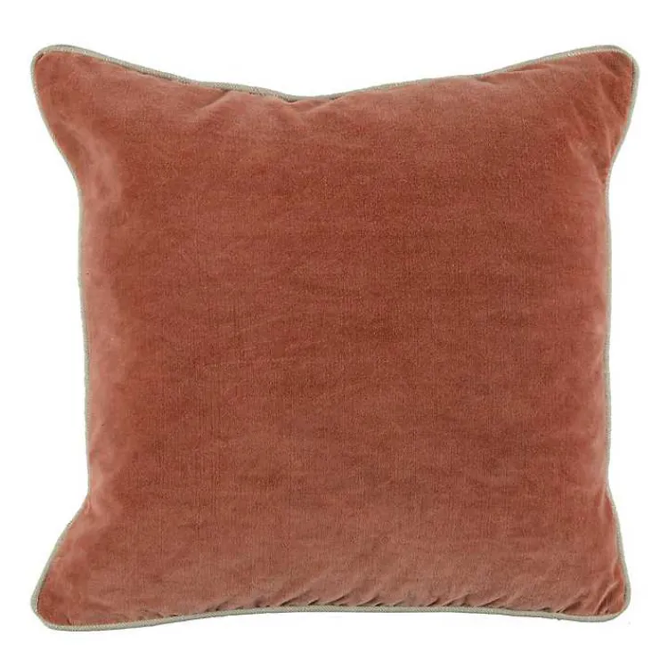 Online Terra Cotta Velvet Pillow Pillows