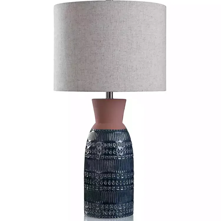 Kirklands Home Table Lamps|Terracotta and Dark Ceramic Table Lamp Blue