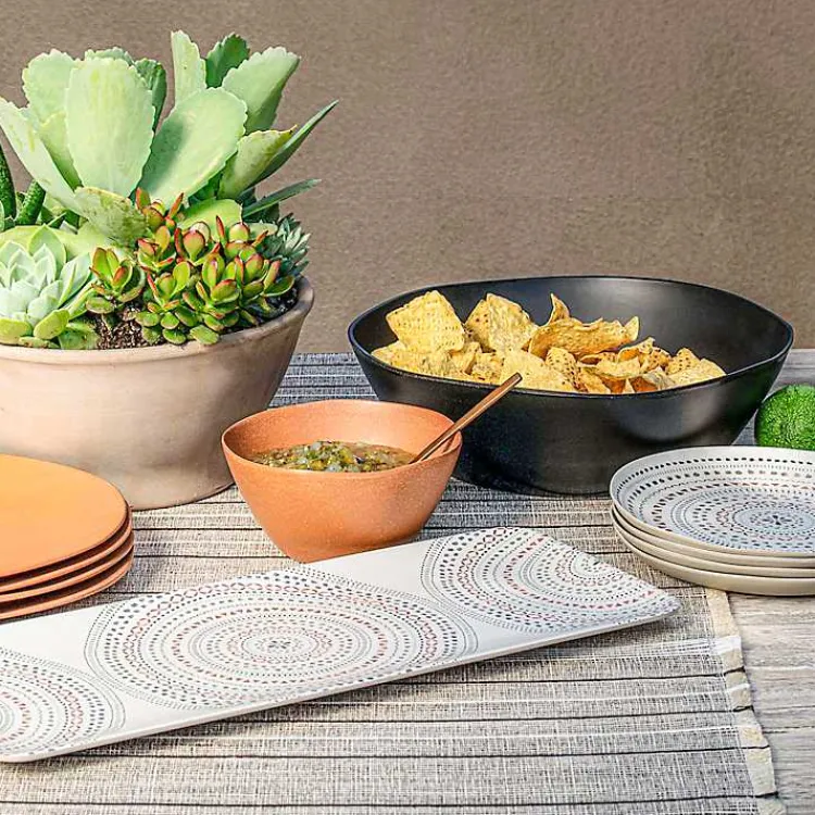 Kirklands Home Outdoor Dining|Terracotta Melamine Santal Dinner Plates, Set of 6 Orange