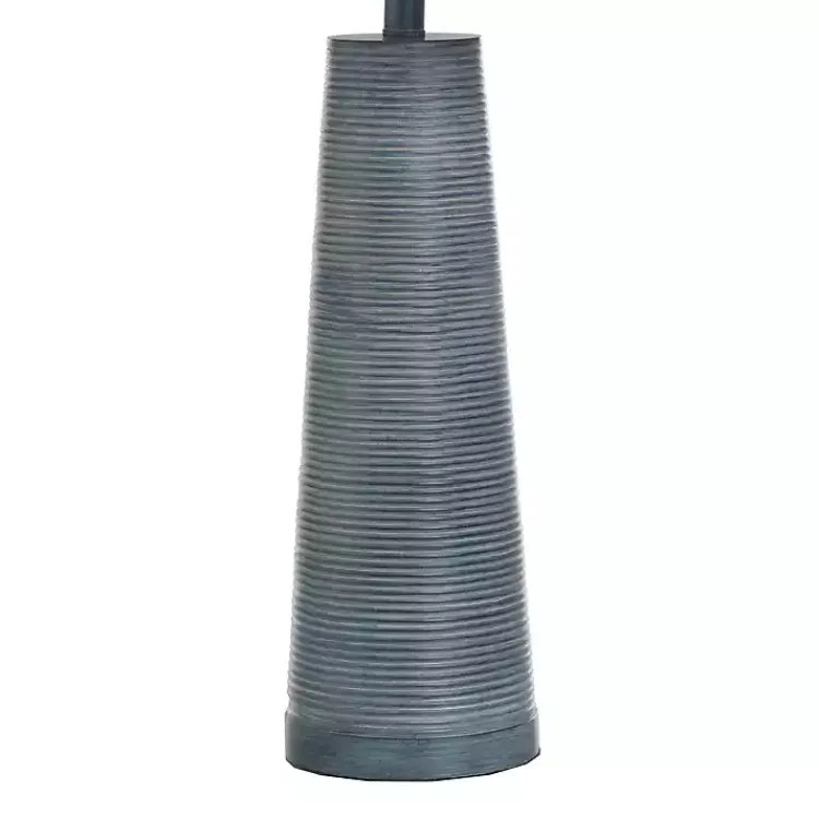 Kirklands Home Table Lamps|Textured Denim Blue Tapered Table Lamp White