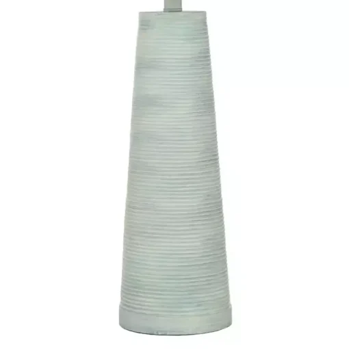 Kirklands Home Table Lamps|Textured Light Blue Tapered Table Lamp White