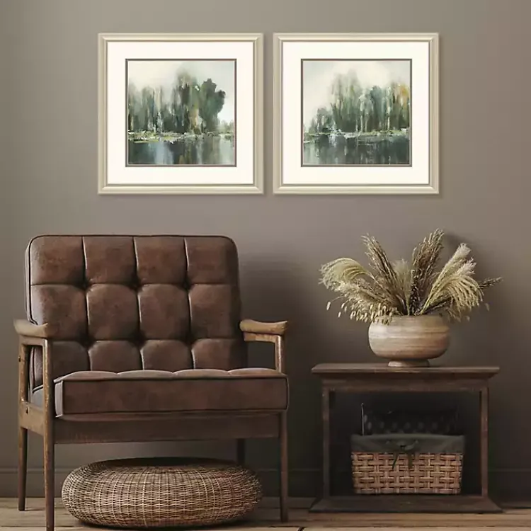 Kirklands Home Framed Art|Textured Treeline Framed Art Prints, Set of 2 Blue