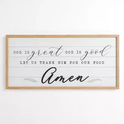 Kirklands Home Wall Quotes & Signs|Thank Him For Our Food Wall Plaque White