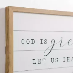 Kirklands Home Wall Quotes & Signs|Thank Him For Our Food Wall Plaque White