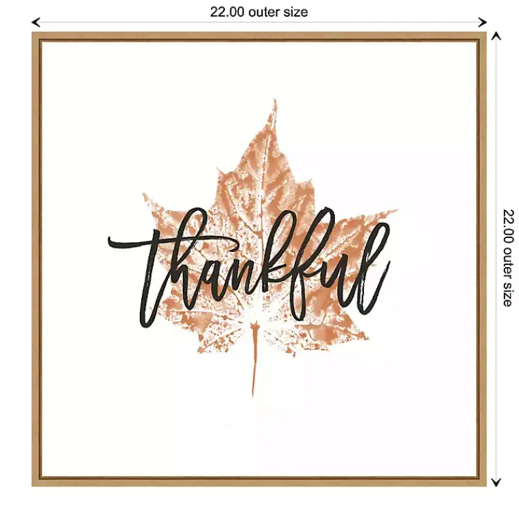 Discount Thankful Leaf Stamp Framed Canvas Art Print Fall
