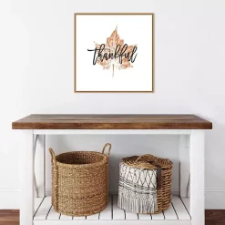 Discount Thankful Leaf Stamp Framed Canvas Art Print Fall