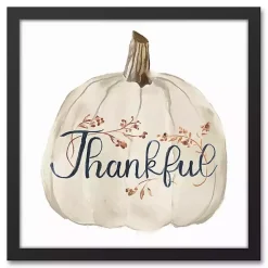 Clearance Thankful Pumpkin Framed Canvas Art Print Fall
