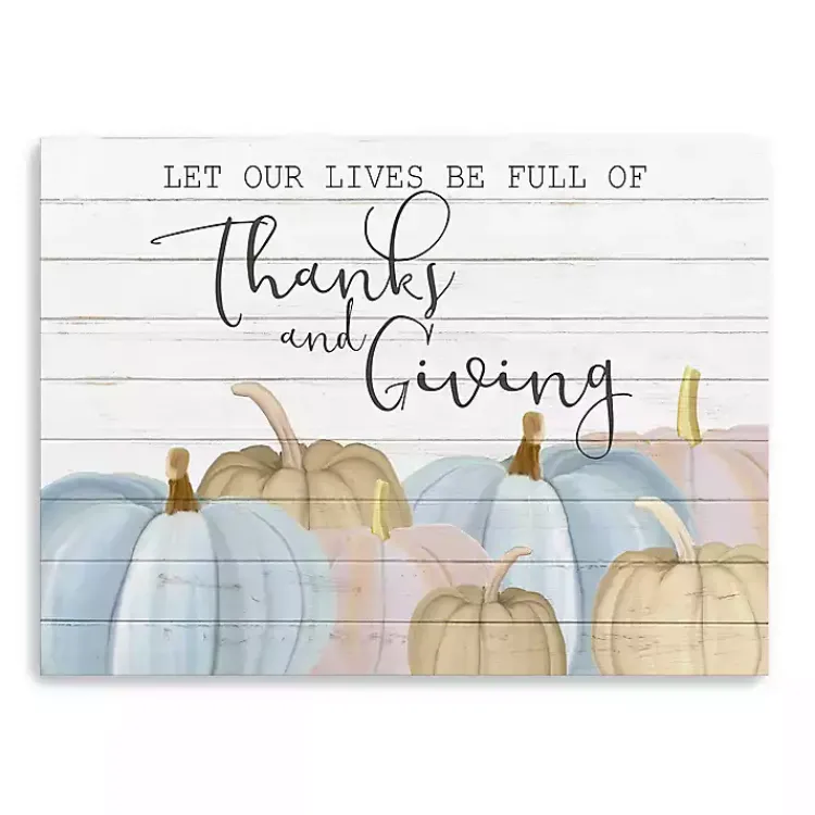 New Thanksgiving Pastel Pumpkins Canvas Art Print Fall