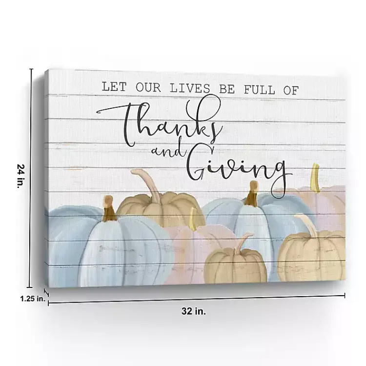 New Thanksgiving Pastel Pumpkins Canvas Art Print Fall