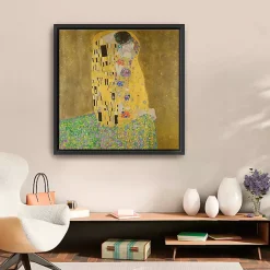 Kirklands Home Canvas Art|The Kiss Framed Canvas Art Print, 30x30 in.