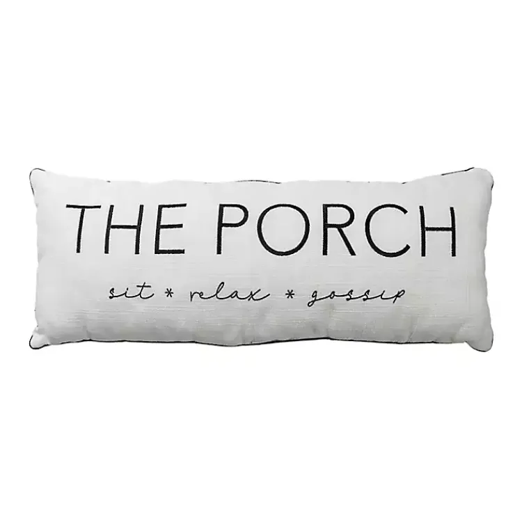 Kirklands Home Outdoor Cushions & Pillows|The Porch Outdoor Lumbar Pillow White
