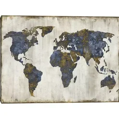 Kirklands Home Canvas Art|The World I Canvas Art Print Blue