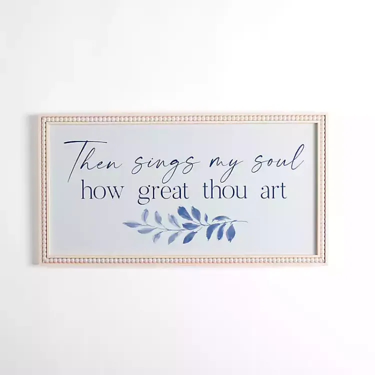 Kirklands Home Wall Quotes & Signs|Then Sings My Soul Blue Framed Wall Plaque