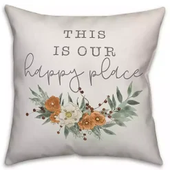 Hot This Is Our Happy Place Floral Pillow Pillows