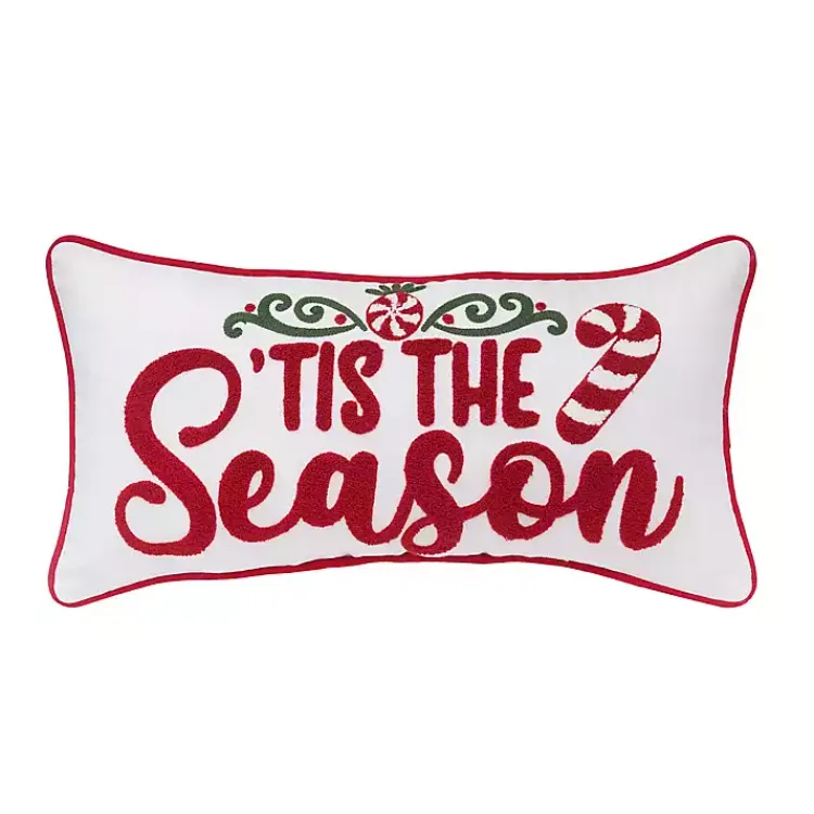 Online Tis the Season Candy Cane Lumbar Pillow Christmas Pillows