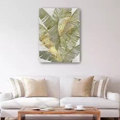 Kirklands Home Canvas Art|Touch of Gold Banana Leaves Canvas Art Print