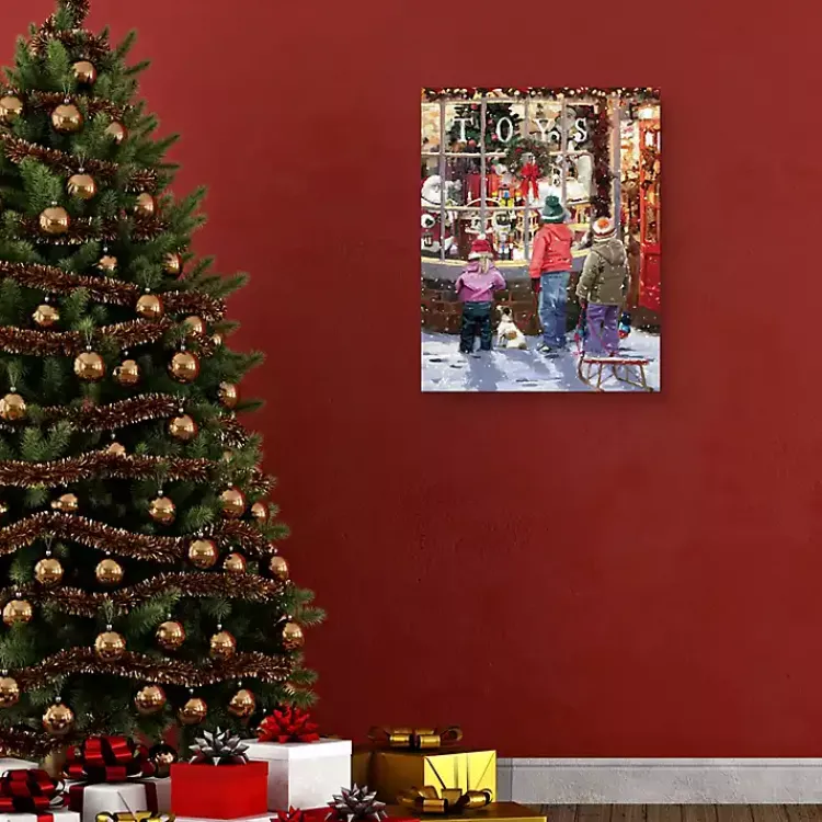 Hot Toy Shop Display Window Christmas Canvas Art Print Christmas Art & Wall Decor
