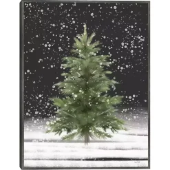 Discount Tree With Snow Fall Christmas Wall Plaque Christmas Art & Wall Decor