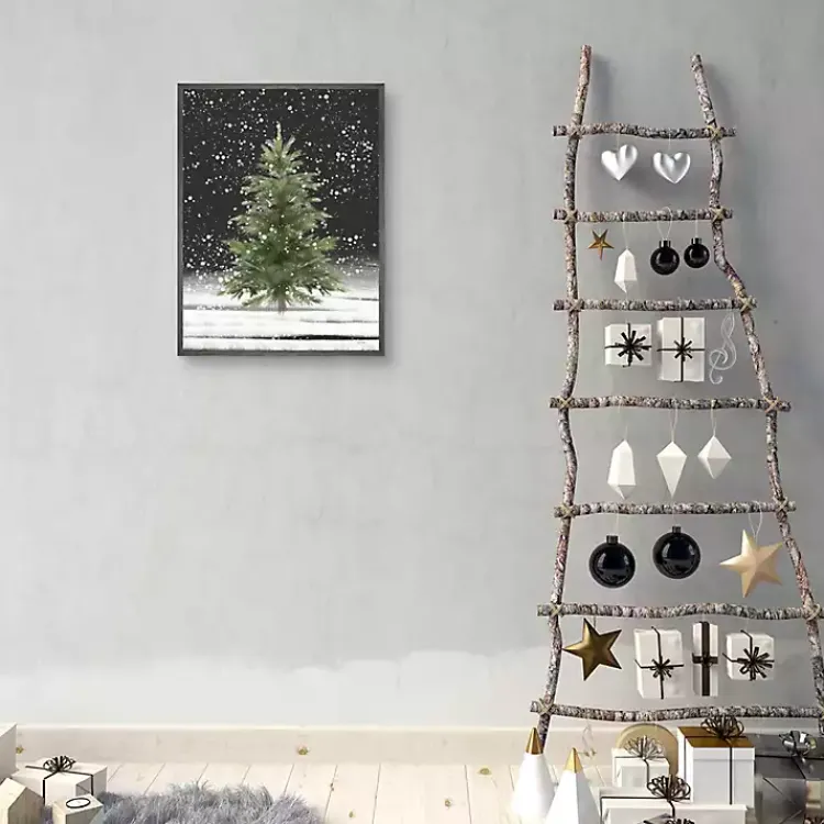 Discount Tree With Snow Fall Christmas Wall Plaque Christmas Art & Wall Decor