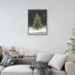 Discount Tree With Snow Fall Christmas Wall Plaque Christmas Art & Wall Decor