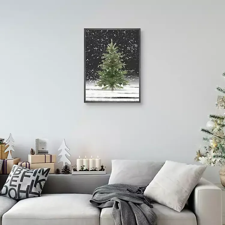 Discount Tree With Snow Fall Christmas Wall Plaque Christmas Art & Wall Decor