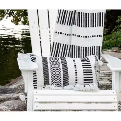 Kirklands Home Outdoor Cushions & Pillows|Tribal Stripe Tassel Outdoor Lumbar Pillow
