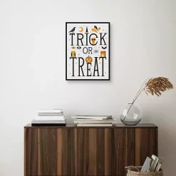 Trick or Treat Framed Canvas Wall Plaque Halloween