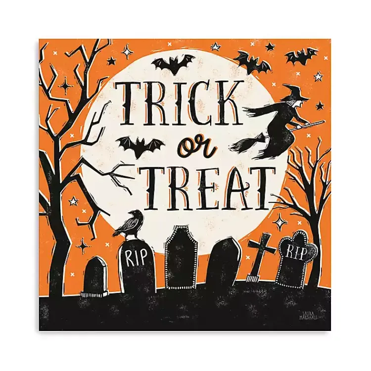 Outlet Trick or Treat Graveyard Canvas Art Print Halloween